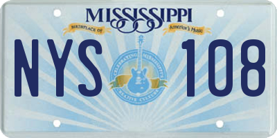 MS license plate NYS108
