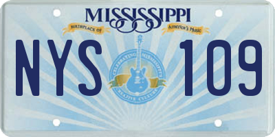 MS license plate NYS109