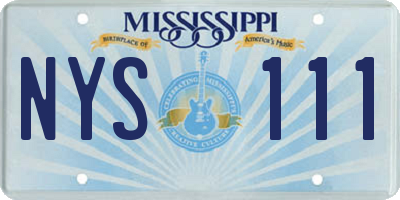MS license plate NYS111