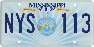 MS license plate NYS113