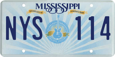 MS license plate NYS114
