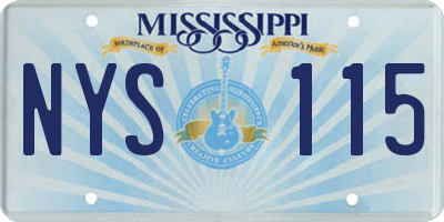 MS license plate NYS115