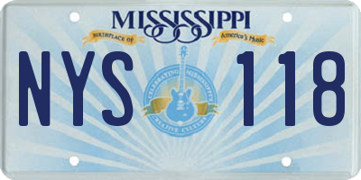MS license plate NYS118