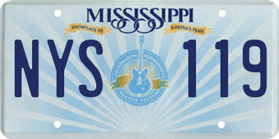 MS license plate NYS119