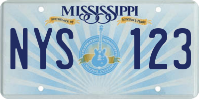 MS license plate NYS123