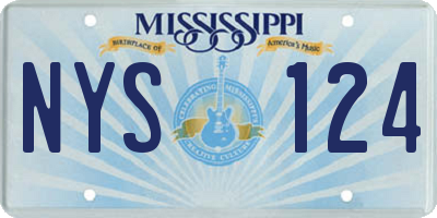 MS license plate NYS124
