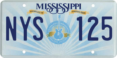 MS license plate NYS125