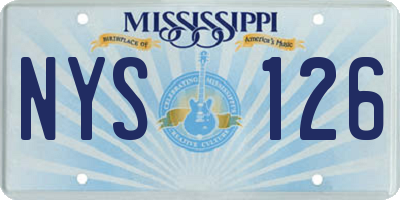MS license plate NYS126