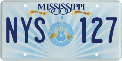 MS license plate NYS127