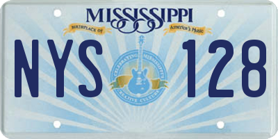 MS license plate NYS128