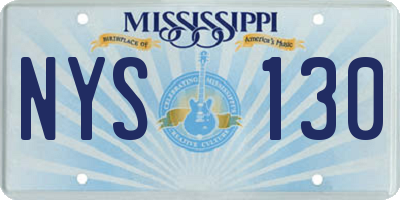 MS license plate NYS130