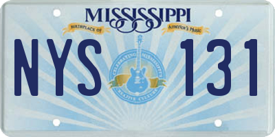 MS license plate NYS131