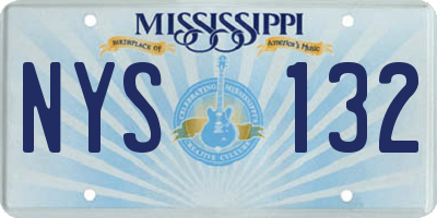 MS license plate NYS132