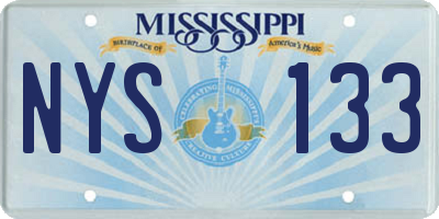 MS license plate NYS133