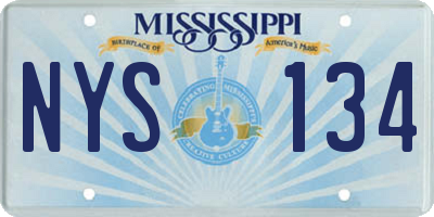 MS license plate NYS134