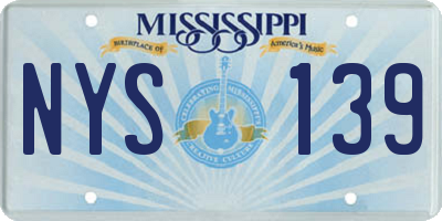 MS license plate NYS139