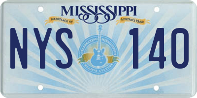 MS license plate NYS140