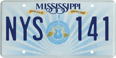 MS license plate NYS141