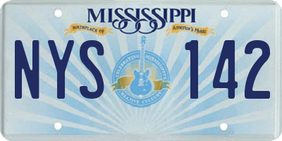 MS license plate NYS142