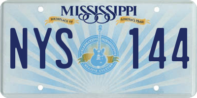 MS license plate NYS144