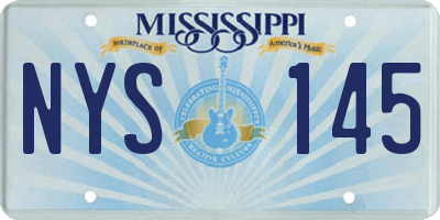 MS license plate NYS145