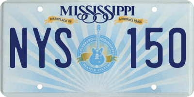 MS license plate NYS150