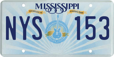 MS license plate NYS153