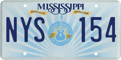 MS license plate NYS154