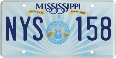 MS license plate NYS158