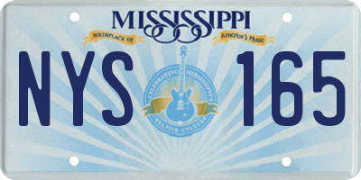 MS license plate NYS165