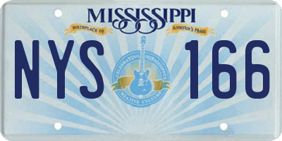 MS license plate NYS166