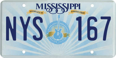 MS license plate NYS167