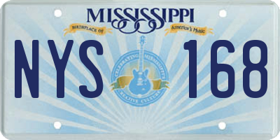 MS license plate NYS168