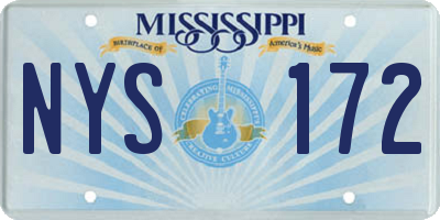 MS license plate NYS172