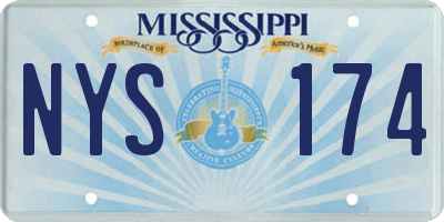 MS license plate NYS174