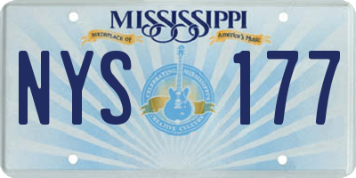 MS license plate NYS177