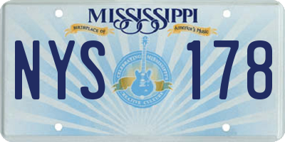 MS license plate NYS178