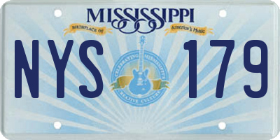 MS license plate NYS179
