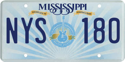 MS license plate NYS180