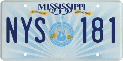 MS license plate NYS181