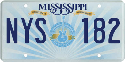 MS license plate NYS182