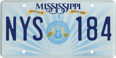 MS license plate NYS184