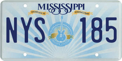 MS license plate NYS185