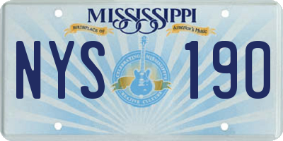 MS license plate NYS190