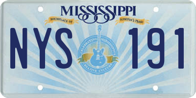 MS license plate NYS191