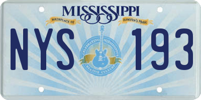 MS license plate NYS193