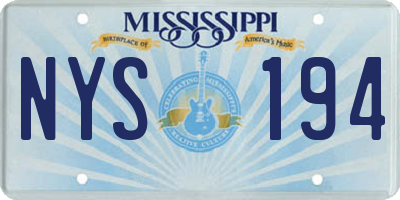 MS license plate NYS194