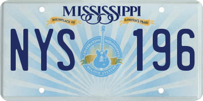 MS license plate NYS196