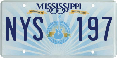 MS license plate NYS197