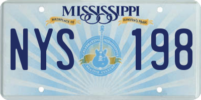 MS license plate NYS198